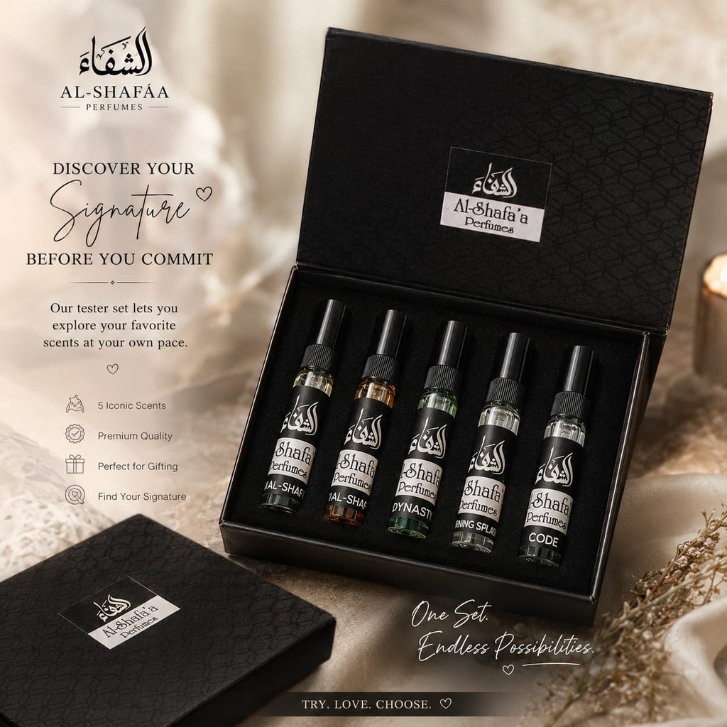 Al-Shafa'a Tester Box — 5 Fragrances, 5ml Each
